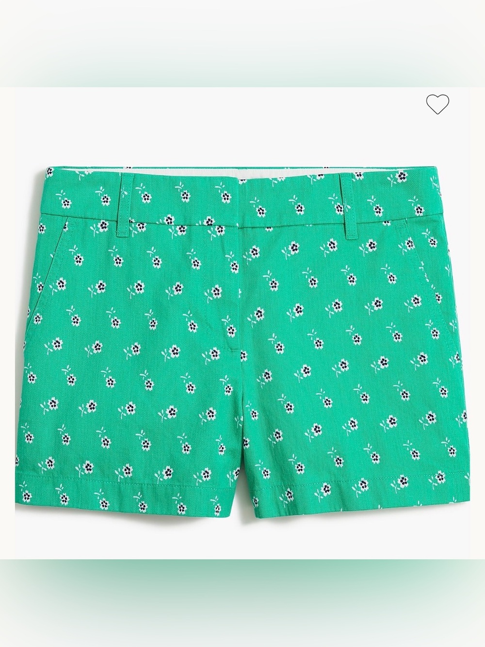 J.Crew Classic Chino Shorts for Women Size 8 Green with Black and White Floral